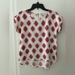 Pink Republic Cream Pink Boxy Blouse Relaxed Fit